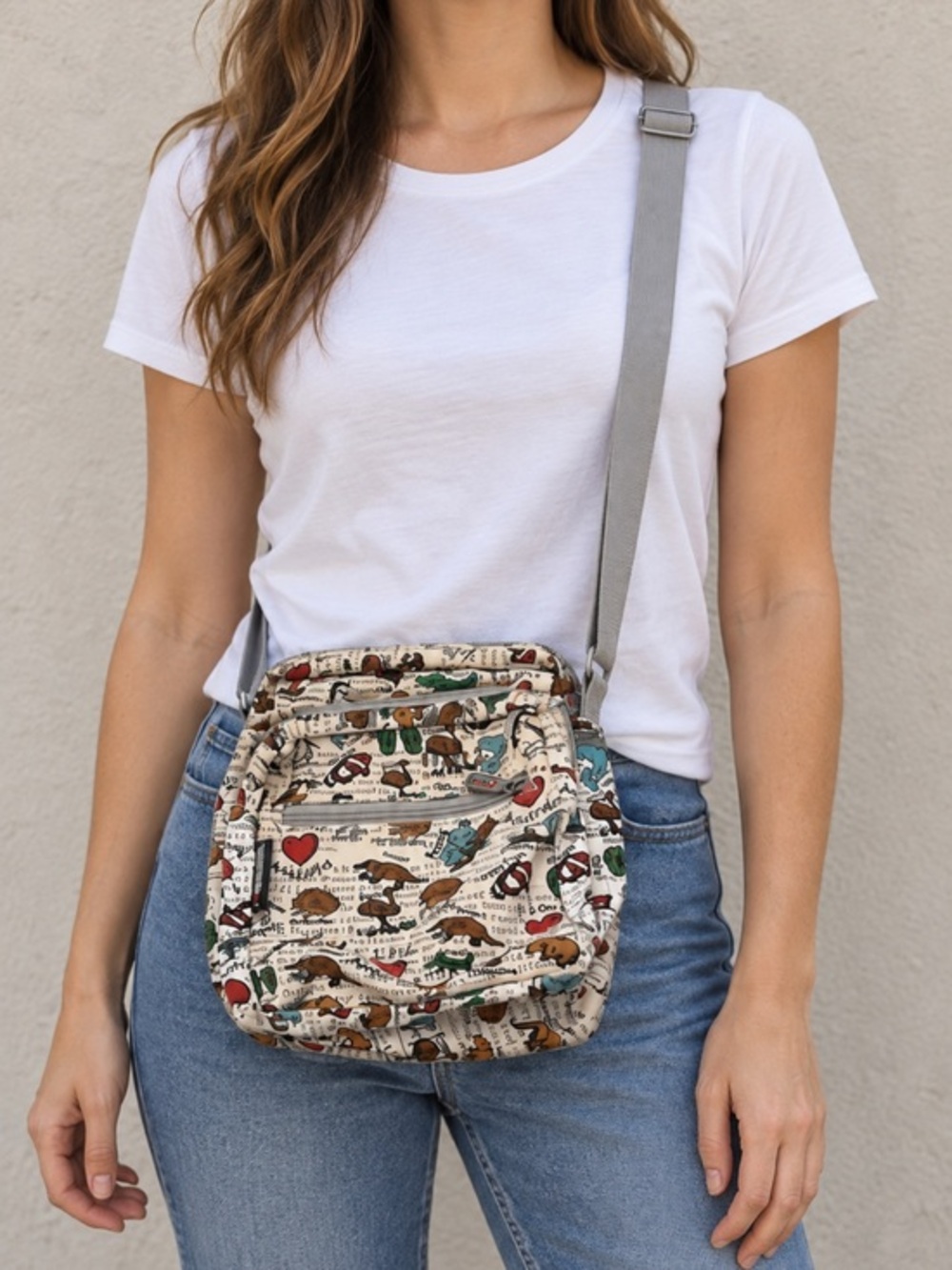Australia Theme Printed Crossbody Bag Multicolor Travel Shoulder Purse